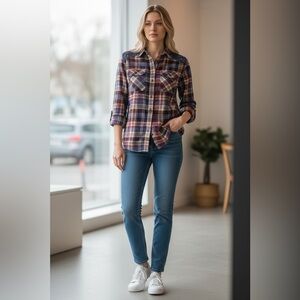 Chap’s button down flannel embroidered flannel